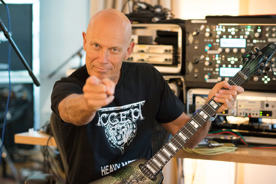 Wolf Hoffmann at the rehearsal Studio with his Kemper Profilers